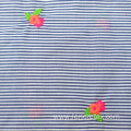 Stripe Yarn Dyed Woven 100%Cotton Flower Embroidery Fabric